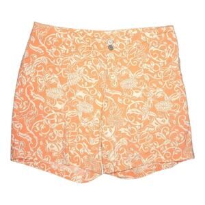 Lane Bryant Shorts Plus Sz 20 Lightweight Casual Floral Peachy‎ Orange